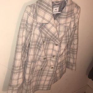 Grey and White Peacoat